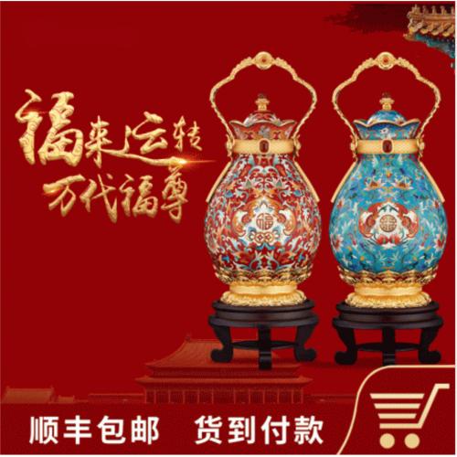 刘永森景泰蓝福来运转万代福尊（一对）